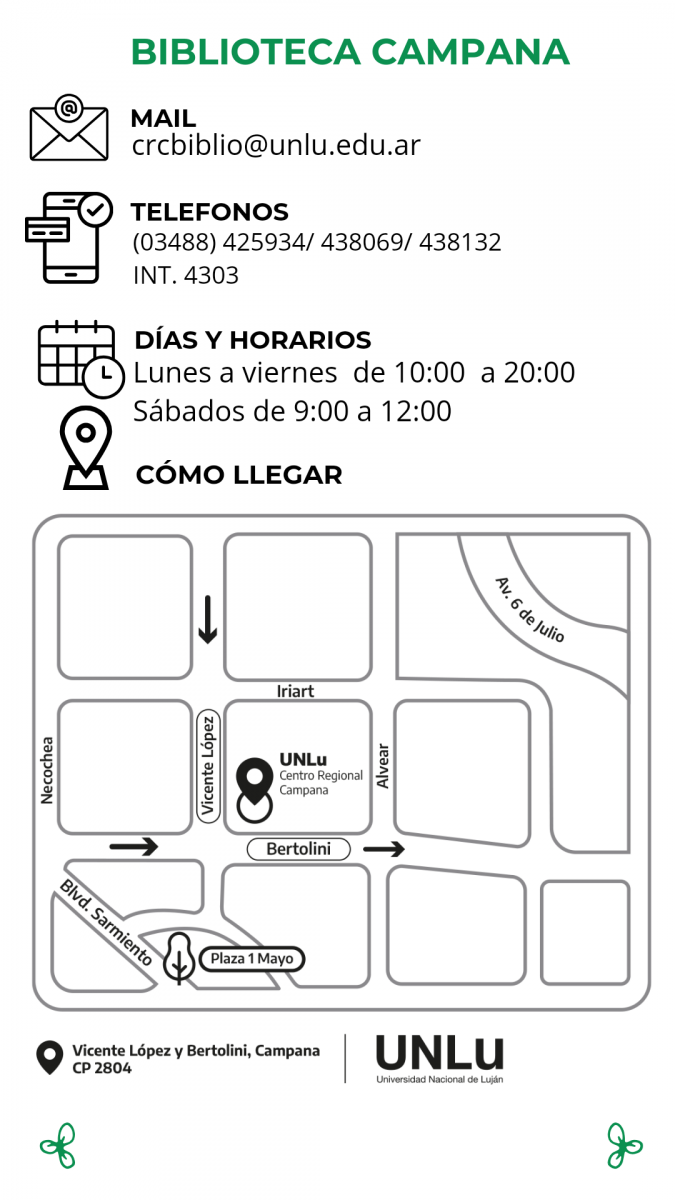 texto con horarios y plano de campana